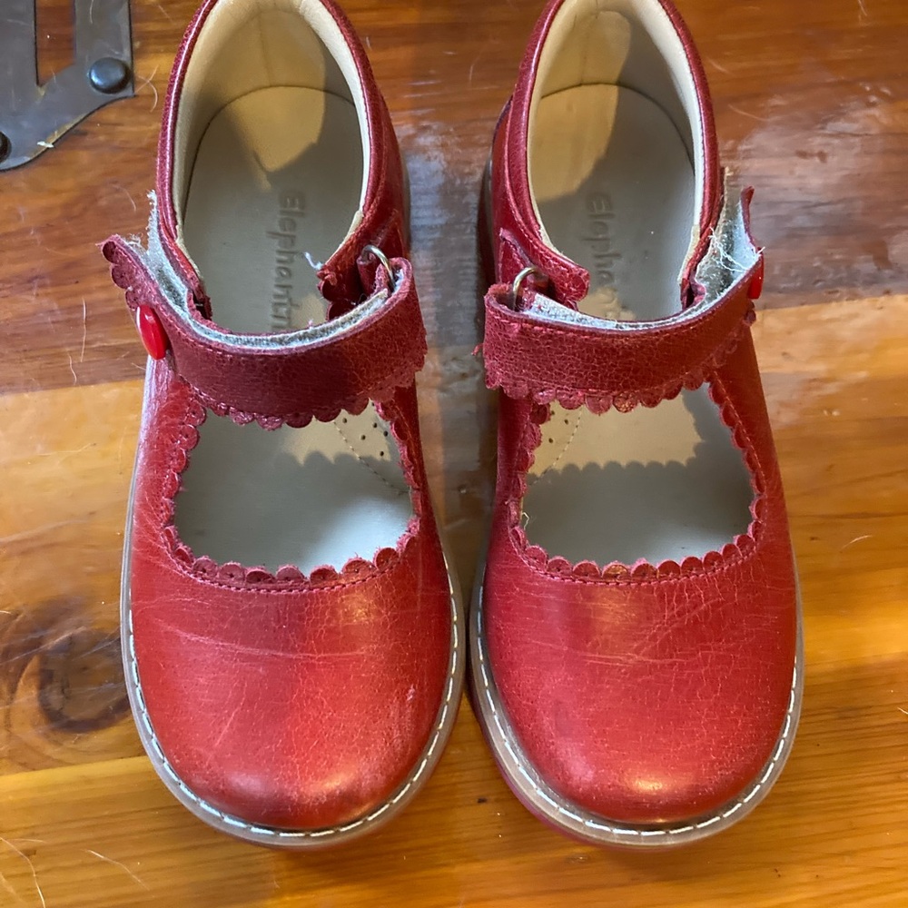 Elephantito Red Mary Jane Dress Shoes  Slip-On